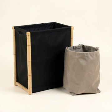Bay Crest Laundry Sorting Station With Plain Removable Bags - Black (synthetic illustration; no displayed measurements)