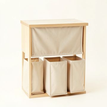 Juniper Canyon Laundry Sorting Station With Plain Removable Bags - Beige (synthetic illustration; no displayed measurements)