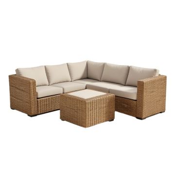 Merton 7 Piece Rattan Sectional Seating Group With Cushions (synthetic illustration; no displayed measurements)