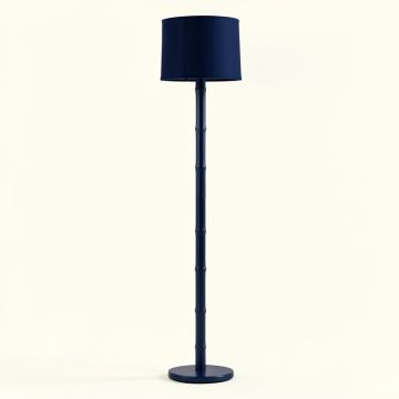 Holly Bend Floor Lamp With A Plain Fabric Shade - Navy (synthetic illustration; no displayed measurements)