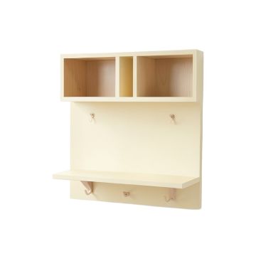 Elm Edge Wall-Mounted Entryway Organizer Shelf - Cream
