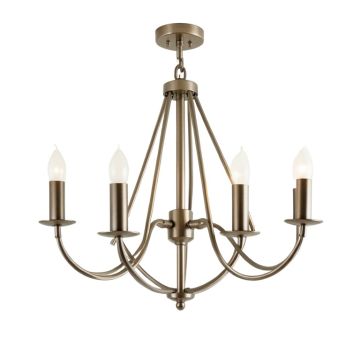 Poynor 10 - Light Candle Style Wagon Wheel Chandelier