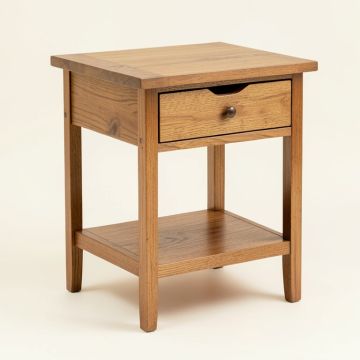 Oyama Solid Wood 4 Legs 1 - Drawer End Table With Storage (synthetic illustration; no displayed measurements)