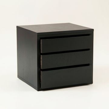 Hill Edge Small-Parts Storage Drawer Cabinet - Black (synthetic illustration; no displayed measurements)