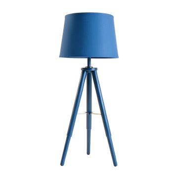 Dawn Dell Floor Lamp With A Plain Fabric Shade - Blue