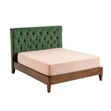 Tianna Solid Wood Tufted And Upholstered Low Profile Standard Bed
