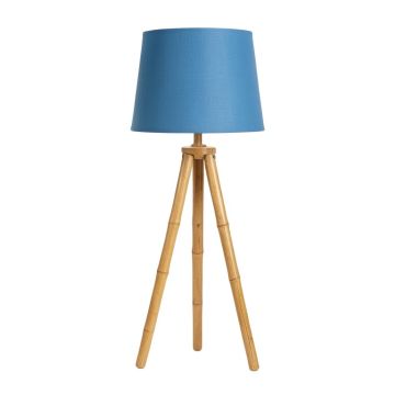 River Dale Floor Lamp With A Plain Fabric Shade - Blue