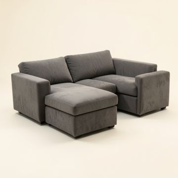 Andrae Microfiber/Microsuede Reversible Modular Sofa & Chaise (synthetic illustration; no displayed measurements)