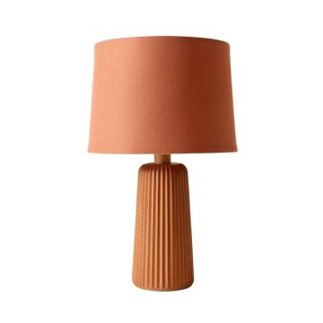 Alder Bluff Table Lamp With A Plain Fabric Shade - Terracotta