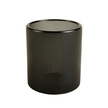 Reed Crest Empty Candle Holder - Black