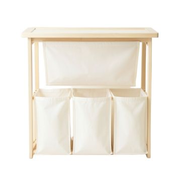 Reed Brook Laundry Sorting Station With Plain Removable Bags - Ivory