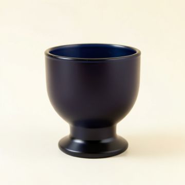 Holly Branch Empty Candle Holder - Navy (synthetic illustration; no displayed measurements)