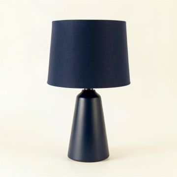 Ridge Brook Table Lamp With A Plain Fabric Shade - Navy (synthetic illustration; no displayed measurements)