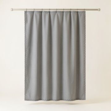 Hill Falls Shower Curtain Hanging Flat From A Plain Rod - Gray (synthetic illustration; no displayed measurements)