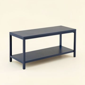 Wren Crest Narrow Outdoor Storage Bench - Navy (synthetic illustration; no displayed measurements)