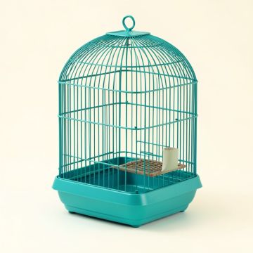 Borton 18.5 '' Pointed Table Top Bird Cage With Perch (synthetic illustration; no displayed measurements)
