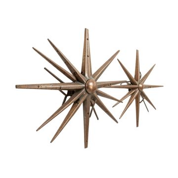 3 Piece Aged Mid-Century Atomic Star Burst Wall Décor Set