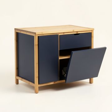 Meadow Arc Freestanding Pull-Out Hamper Cabinet (synthetic illustration; no displayed measurements)