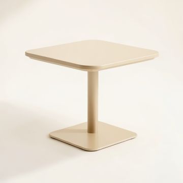 Slate Arc Compact Balcony Table - Beige (synthetic illustration; no displayed measurements)
