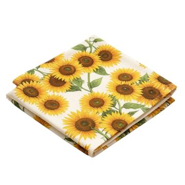 Asst Sunflowers Printed 2 Piece Dish Cloth Set