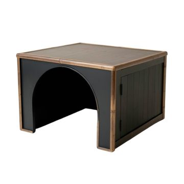 Wren Crossing Empty Furniture-Style Litter Enclosure - Black