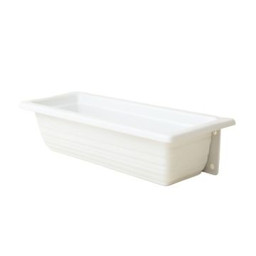 Shore Bridge Empty Railing Planter With Integral Brackets - White