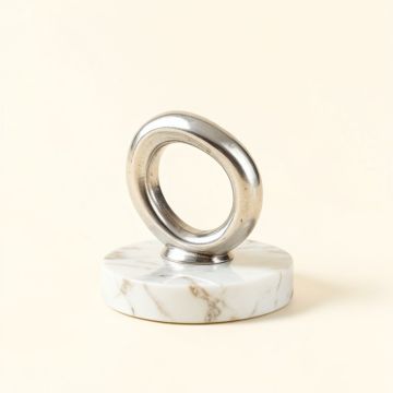 Pappalardo Multiple Rings Marble Base Metal Sculpture (synthetic illustration; no displayed measurements)