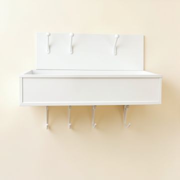 Laurel Crest Wall-Mounted Entryway Organizer Shelf - White (synthetic illustration; no displayed measurements)