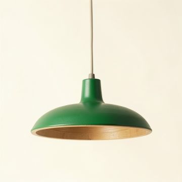 Hazel Bridge Pendant Light Suspended From One Plain Cable - Green (synthetic illustration; no displayed measurements)