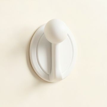 Oak Arc Wall-Mounted Robe Hook - White (synthetic illustration; no displayed measurements)
