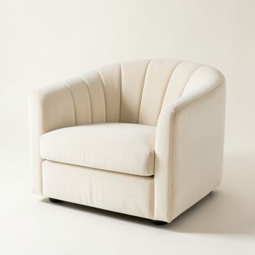 Bay Dell Upholstered Armchair - Ivory (synthetic illustration; no displayed measurements)