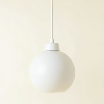 Willow Bend Pendant Light Suspended From One Plain Cable - White (synthetic illustration; no displayed measurements)
