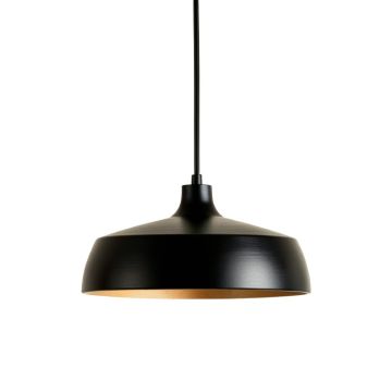 Ash Crest Pendant Light Suspended From One Plain Cable - Black (synthetic illustration; no displayed measurements)