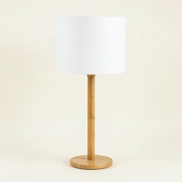 Elm Bend Floor Lamp With A Plain Fabric Shade - White (synthetic illustration; no displayed measurements)