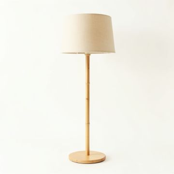 Cove Dell Floor Lamp With A Plain Fabric Shade - Beige (synthetic illustration; no displayed measurements)