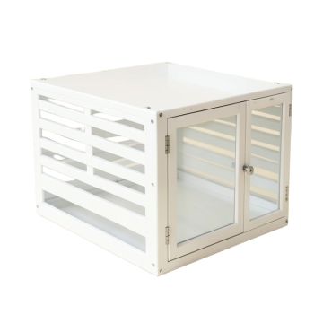 River Branch Empty Furniture-Style Pet Crate - White