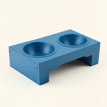 River Dell Pet Feeding Stand With Two Plain Empty Bowls - Blue (synthetic illustration; no displayed measurements)