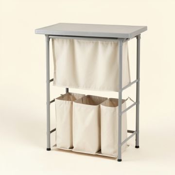 Moss Dell Laundry Sorting Station With Plain Removable Bags - Gray (synthetic illustration; no displayed measurements)