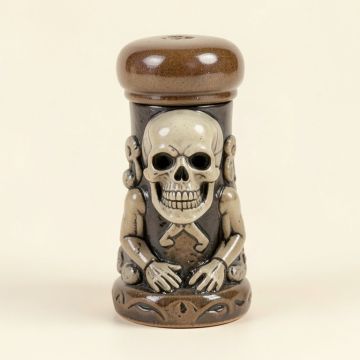 Ebros Gift Gothic Day Of The Dead Graveyard Garnish Meditating Skeleton Salt And Pepper Shaker Set (synthetic illustration; no displayed measurements)