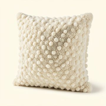 Kazi Jacquard Pom Pom Cotton Throw Pillow (synthetic illustration; no displayed measurements)