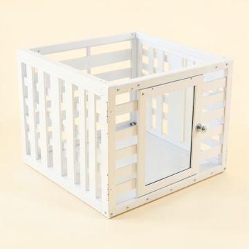 Laurel Dell Empty Furniture-Style Pet Crate - White (synthetic illustration; no displayed measurements)