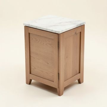 Cesari Marble Top C Table End Table With Storage (synthetic illustration; no displayed measurements)