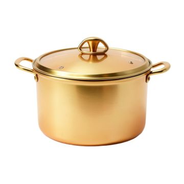 Le Chef 2.75 Qt . Non Stick Copper Round Dutch Oven With Lid
