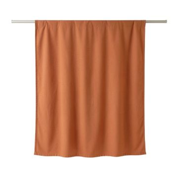 Briar Branch Shower Curtain Hanging Flat From A Plain Rod - Terracotta