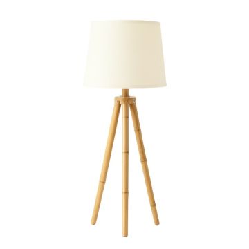 Juniper Branch Floor Lamp With A Plain Fabric Shade - Cream (synthetic illustration; no displayed measurements)