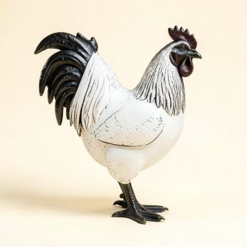 Rooster Metal Statue (synthetic illustration; no displayed measurements)