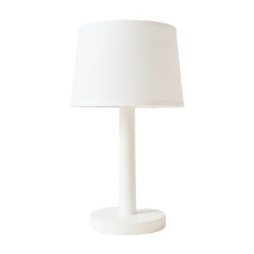Moss Dale Table Lamp With A Plain Fabric Shade - White