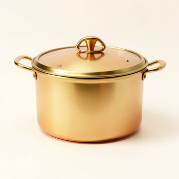 Le Chef 2.75 Qt . Non Stick Copper Round Dutch Oven With Lid (synthetic illustration; no displayed measurements)
