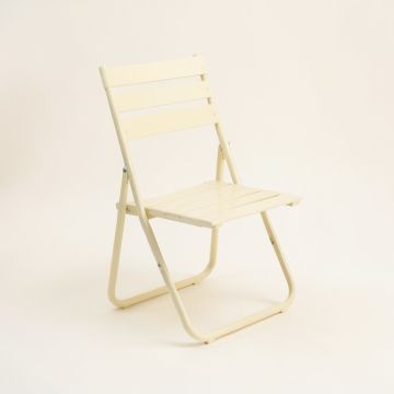 Shore Crest Folding Outdoor Chair - Cream (synthetic illustration; no displayed measurements)