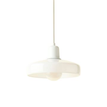 Linden Bluff Pendant Light Suspended From One Plain Cable - White